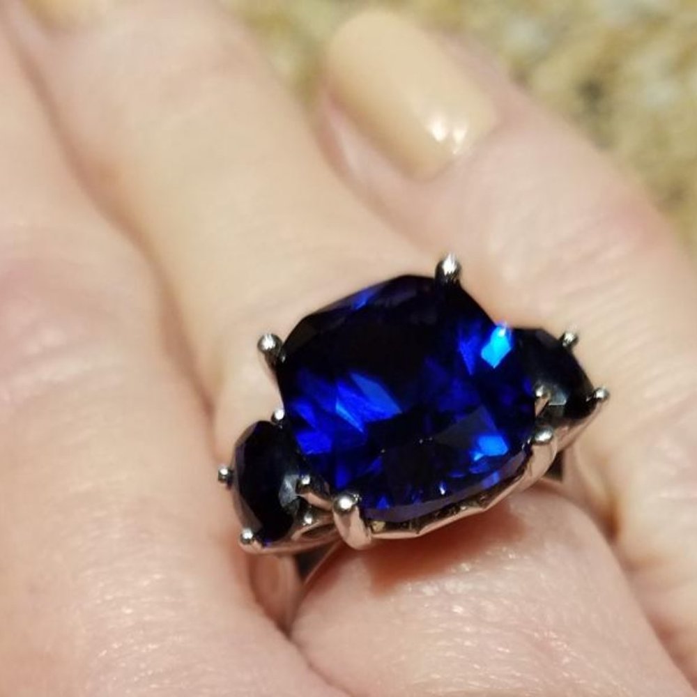 New Real Sapphire in Platinum Rhodium